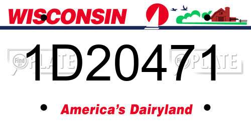 1D20471 Wisconsin License Plate