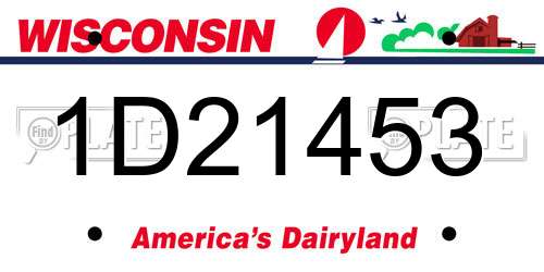 1D21453 Wisconsin License Plate