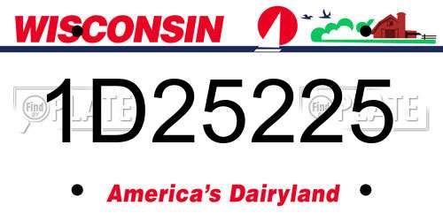 1D25225 Wisconsin License Plate