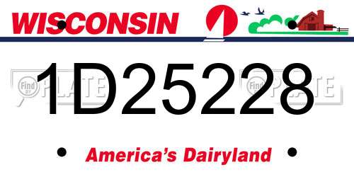 1D25228 Wisconsin License Plate