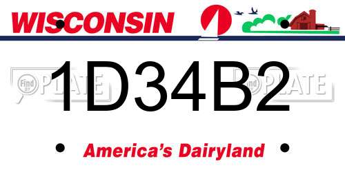 1D34B2 Wisconsin License Plate