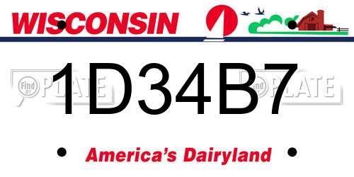 1D34B7 Wisconsin License Plate