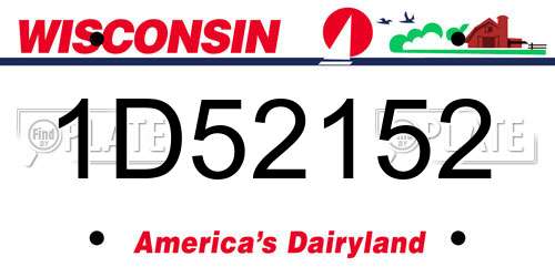 1D52152 Wisconsin License Plate