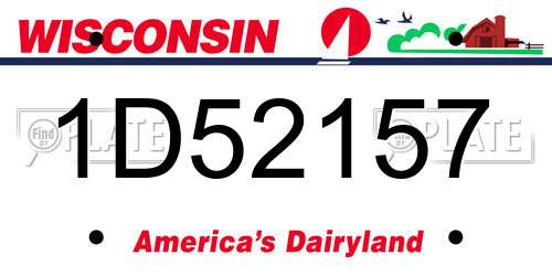 1D52157 Wisconsin License Plate