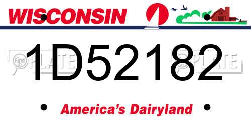 1D52182 Wisconsin License Plate