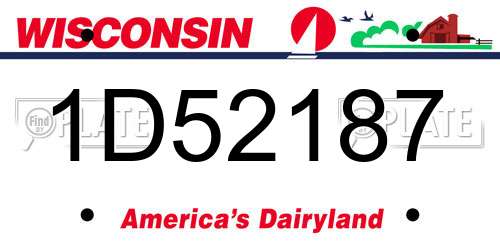 1D52187 Wisconsin License Plate