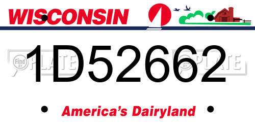 1D52662 Wisconsin License Plate