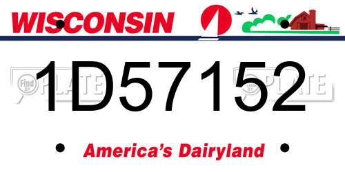 1D57152 Wisconsin License Plate
