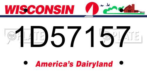 1D57157 Wisconsin License Plate