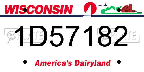 1D57182 Wisconsin License Plate