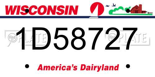 1D58727 Wisconsin License Plate