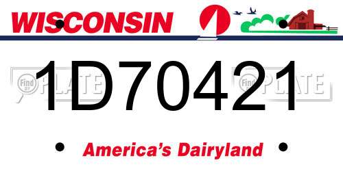 1D70421 Wisconsin License Plate