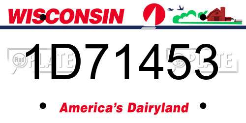1D71453 Wisconsin License Plate