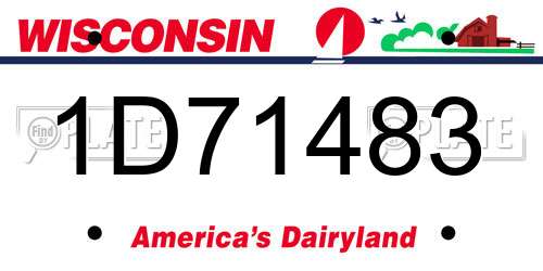 1D71483 Wisconsin License Plate