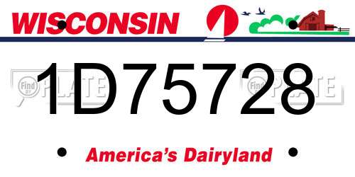 1D75728 Wisconsin License Plate