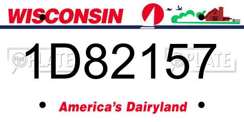 1D82157 Wisconsin License Plate