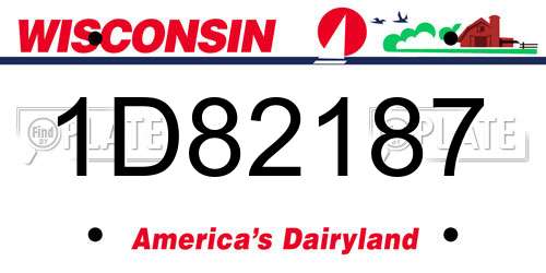1D82187 Wisconsin License Plate