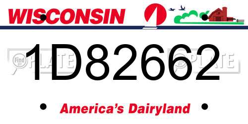 1D82662 Wisconsin License Plate