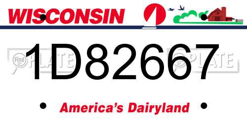 1D82667 Wisconsin License Plate