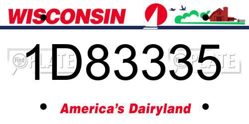 1D83335 Wisconsin License Plate