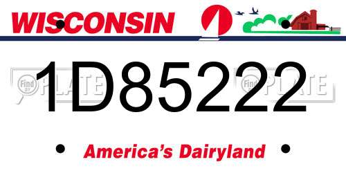 1D85222 Wisconsin License Plate