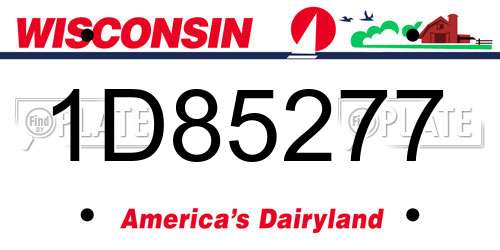 1D85277 Wisconsin License Plate