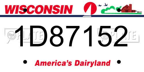 1D87152 Wisconsin License Plate