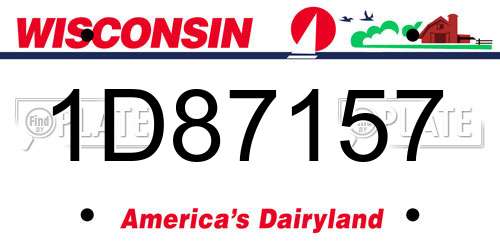 1D87157 Wisconsin License Plate