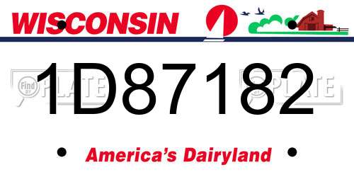 1D87182 Wisconsin License Plate
