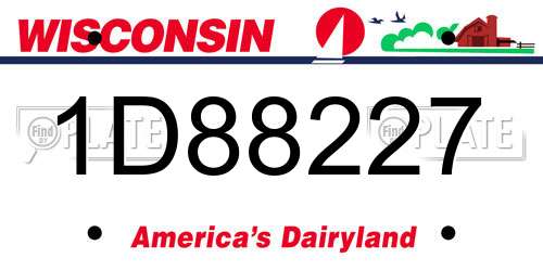 1D88227 Wisconsin License Plate