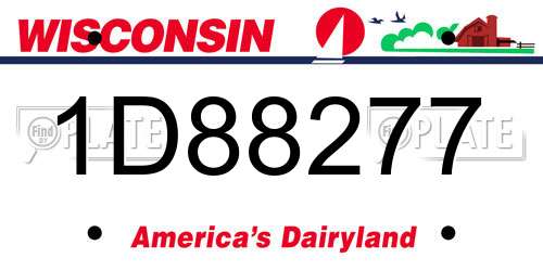 1D88277 Wisconsin License Plate