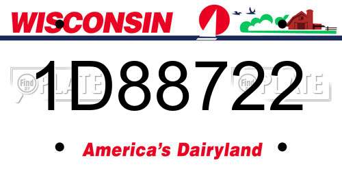 1D88722 Wisconsin License Plate