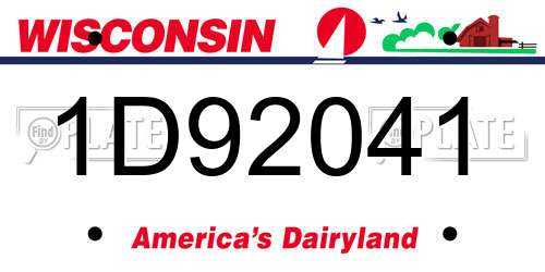 1D92041 Wisconsin License Plate