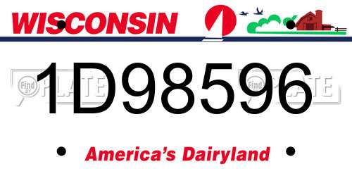 1D98596 Wisconsin License Plate