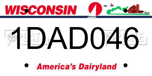 1DAD046 Wisconsin License Plate