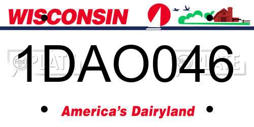 1DAO046 Wisconsin License Plate