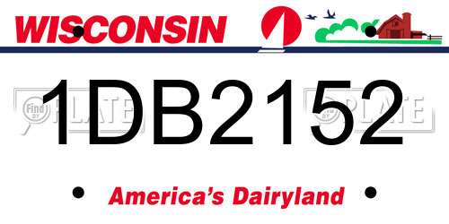 1DB2152 Wisconsin License Plate