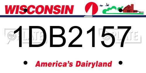 1DB2157 Wisconsin License Plate