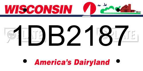 1DB2187 Wisconsin License Plate