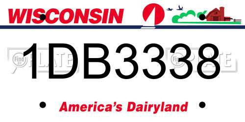 1DB3338 Wisconsin License Plate
