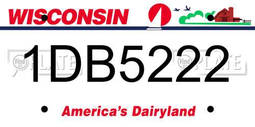 1DB5222 Wisconsin License Plate