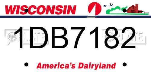 1DB7182 Wisconsin License Plate