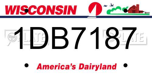 1DB7187 Wisconsin License Plate