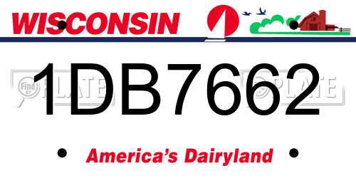 1DB7662 Wisconsin License Plate