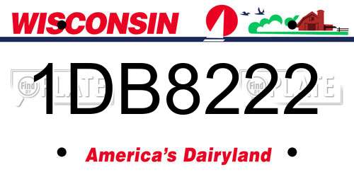 1DB8222 Wisconsin License Plate