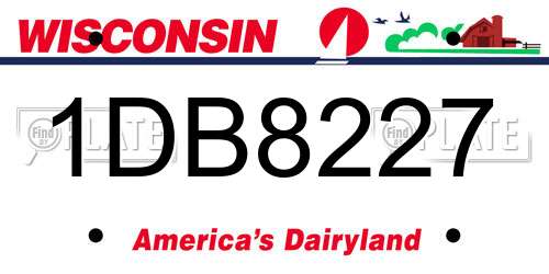 1DB8227 Wisconsin License Plate