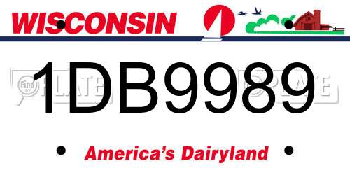 1DB9989 Wisconsin License Plate