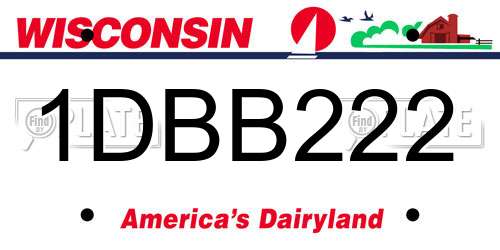 1DBB222 Wisconsin License Plate