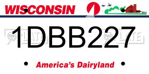 1DBB227 Wisconsin License Plate