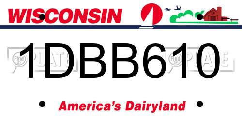 1DBB610 Wisconsin License Plate